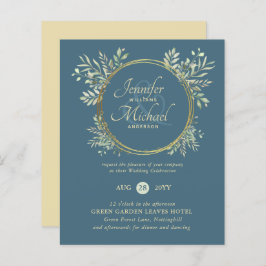 CONVITE DE CASAMENTO Verde Azul Dourado