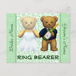 Convite de casamento Verde da Apple Bearer Anel Ur
