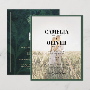 Convite de casamento Verde da Floresta LeahG Emera