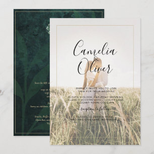 Convite de casamento Verde da Floresta LeahG Emera