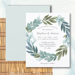 Convite de casamento Verde de Folhagem Russa do Or