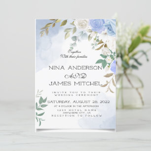 Convite de Casamento Verde e Azul Esverdeado