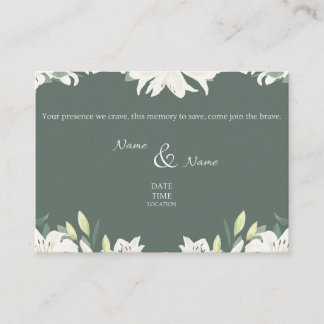 Convite de Casamento Verde e Branco