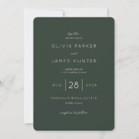Convite de Casamento Verde Elegante