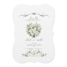 Convite de casamento verde elegante