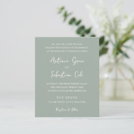 Convite de Casamento Verde Elegante dentro do Orça