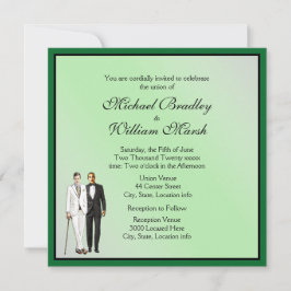 Convite de casamento Verde Elegante Simples
