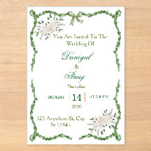 Convite de Casamento Verde Esmeralda Elegante