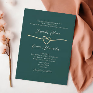 Convite de Casamento Verde Esmeralda Moderno