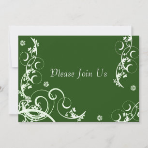 Convite de Casamento Verde Floreado