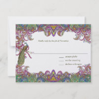 Convite de Casamento Verde Lima e Damascado de Fra