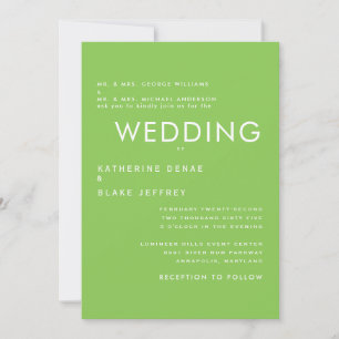 Convite de Casamento Verde Lima Ultra Contemporâne