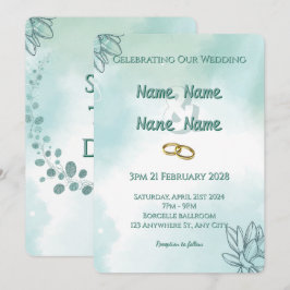 Convite de Casamento Verde Oliva
