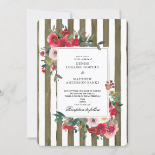 Convite de Casamento Verde Oliva Martini