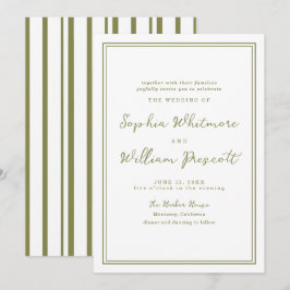 Convite de Casamento Verde Oliva Terroso Moderno