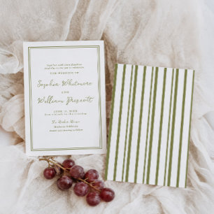 Convite de Casamento Verde Oliva Terroso Moderno