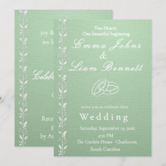 Convite de Casamento Verde Pistache Elegante