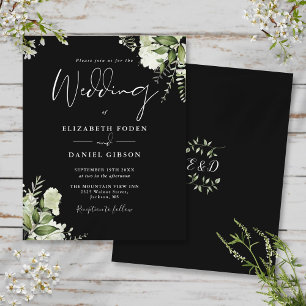 Convite de Casamento Verde Preto e Branco Econômic