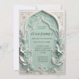 Convite de Casamento Verde Sage Elegante
