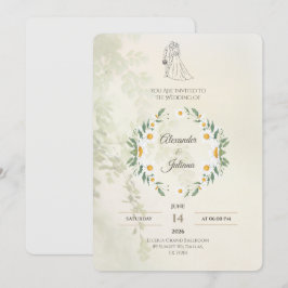 Convite de Casamento Verde Sage | Elegante Moderno