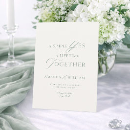 Convite de Casamento Verde Sage Minimalista