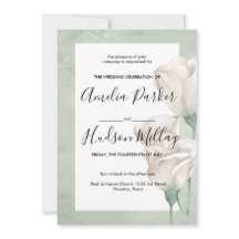 convite de casamento verde trendy