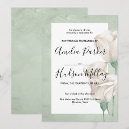 convite de casamento verde trendy