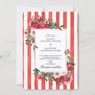 Convite de Casamento Vermelho Poinciana
