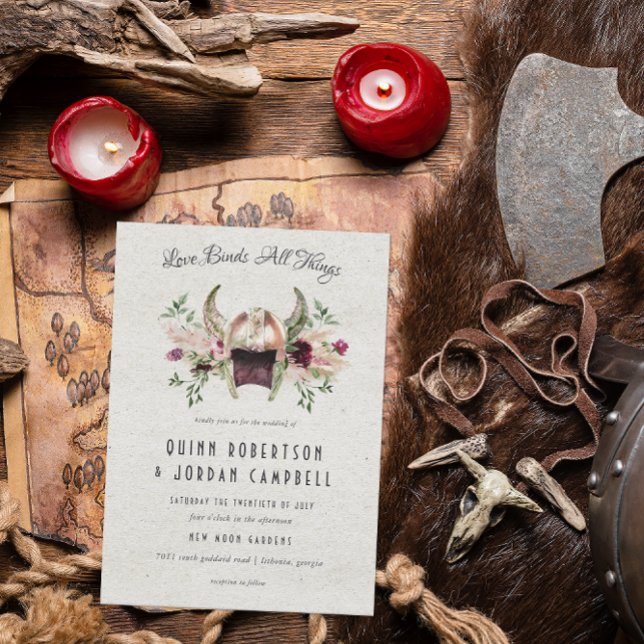 Convite de Casamento Viking Elegante (Criador carregado)
