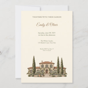 Convite de Casamento Vila Mediterrânea Cipreste
