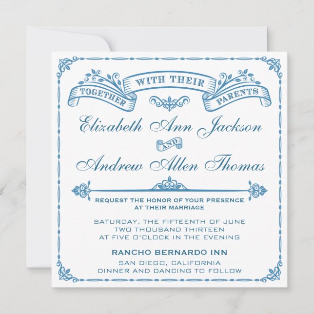 Convite de Casamento Vintage (Frente)