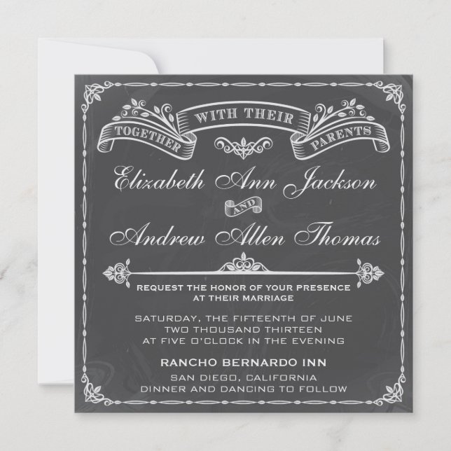 Convite de Casamento Vintage (Frente)