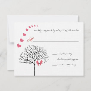 Convite de Casamento Vintage Birds Honeysuckle Ros