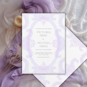 Convite de Casamento Vintage Caprichoso com Renda