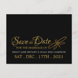 Convite de casamento Vintage com folha de ouro Lib