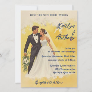 Convite de Casamento Vintage Estilo Belle Époque
