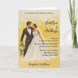 Convite de Casamento Vintage Estilo Belle Époque