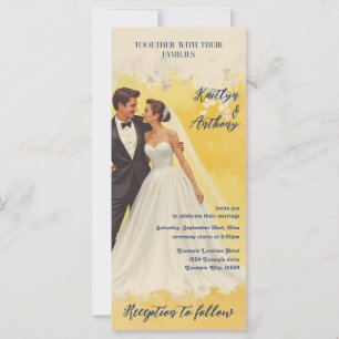 Convite de Casamento Vintage Estilo Belle Époque