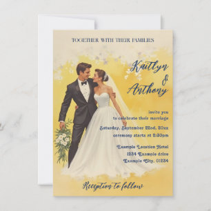 Convite de Casamento Vintage Estilo Belle Époque
