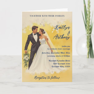 Convite de Casamento Vintage Estilo Belle Époque