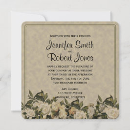 Convite De Casamento Vintage Gardenia