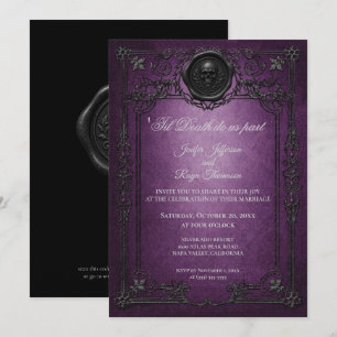 Convite de casamento Vintage Gothic Halloween