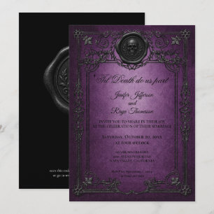 convite de casamento Vintage Gothic Halloween