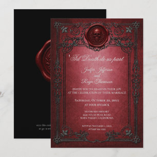 Convite de casamento Vintage Gothic Halloween