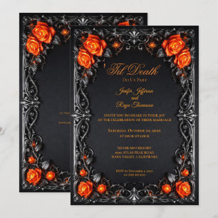 Convite de casamento Vintage Gothic Halloween