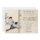 Convite De Casamento Vintage Japonês Lovebird