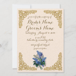 Convite De Casamento Vintage Lilacs