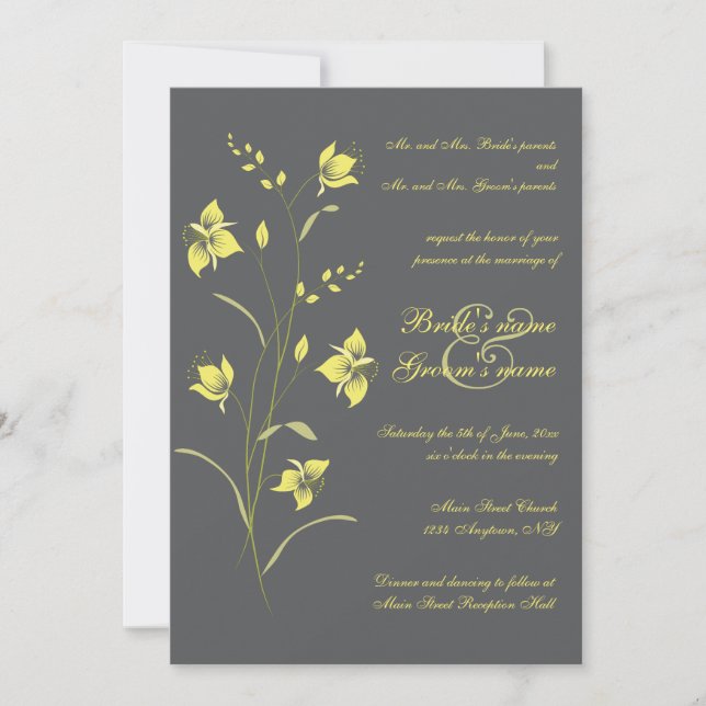 Convite de Casamento Vintage Lily (Frente)