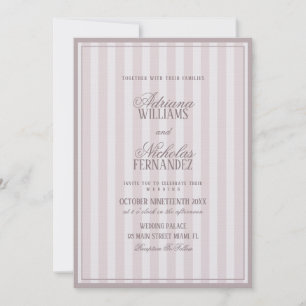 Convite de Casamento Vintage Old Money Rosa Empoei