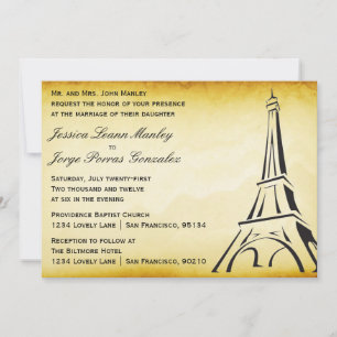 Convite de Casamento Vintage Paris